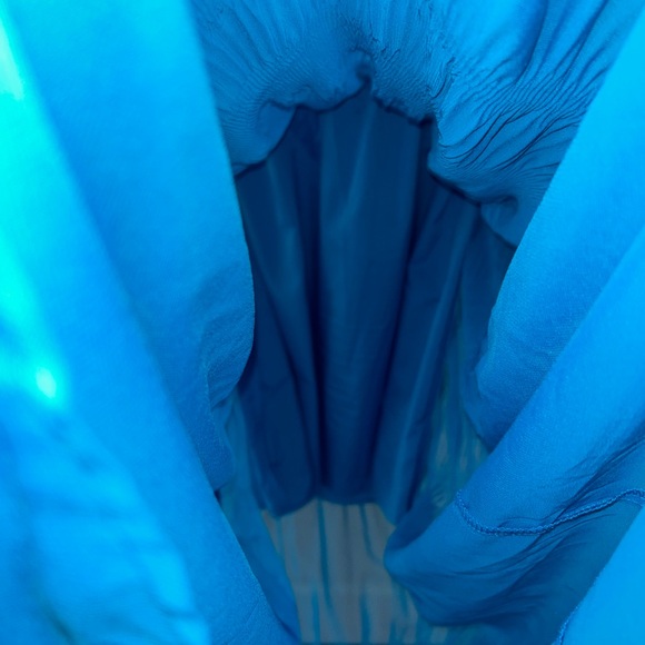 Steve Madden Nylah Dress with Long Mesh Sleeves in Aruba Blue Size Large - Picture 6 of 11